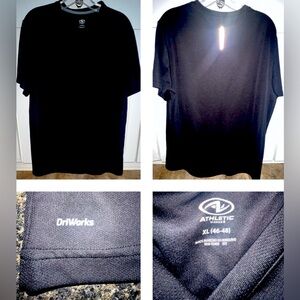 Athletic Works Mens T-Shirt Active Crewneck Pullover Short Sleeve Black Size XL